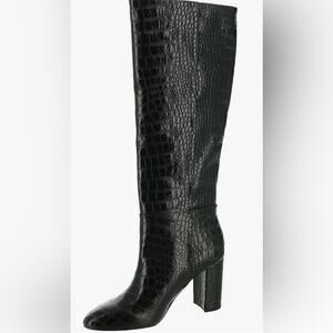 Chinese laundry black Krafty TF croco high boots size 6